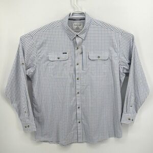 Poncho The Catfish Long Sleeve Shirt 2XL Outdoors Fishing Plaid Blue Gray Vent